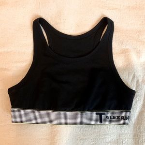 T by Alexander Wang Black Racerback Sports Bra Size SP